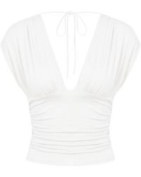 Garage - Plunge Open Tie Back Top - Lyst