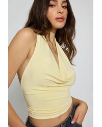 Garage - Deep Cowl Neck Halter Top - Lyst