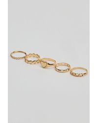 Garage - Set Of 5 Allover Hearts Rings - Lyst