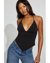 Garage - Plunge Halter Hankerchief Top - Lyst