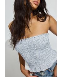 Garage - Linen Smocked Tube Top - Lyst