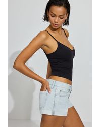 Garage - Low Rise Cuffed Denim Shorts - Lyst