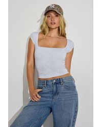 Garage - Smooth Open Neck Tee - Lyst