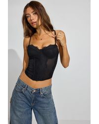 Garage - Chrishell Lace Mesh Bustier - Lyst