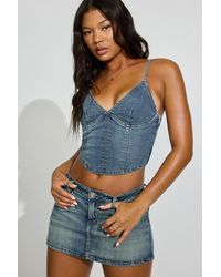 Garage - Denim Bustier Cami Top - Lyst