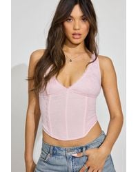 Garage - Lace Plunge Bustier Top - Lyst