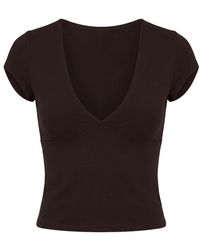 Garage - Sleek Plunge T-Shirt - Lyst