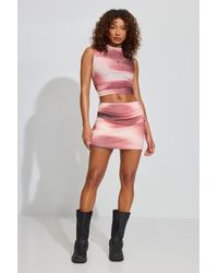 Garage - Mesh Ruched Mini Skirt - Lyst