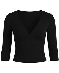 Garage - Plunge 3/4 Sleeve Top - Lyst