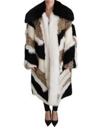 Dolce & Gabbana Dolce Gabbana Sheep Fur Shearling Cape Jacket Coat - Multicolor