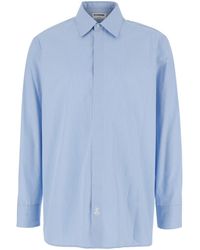 Jil Sander - Camicia Gessata Con Colletto A Punta - Lyst
