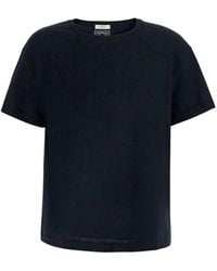 TOTEME - Crew Neck T-Shirt With Logo Embroidery On The Back - Lyst