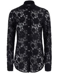 Le Plain - Lace Shirt With Collar And Long Sleeves - Lyst