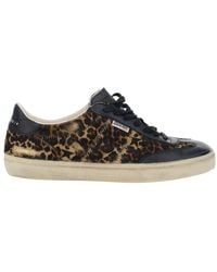 Golden Goose - 'Soul-Star' Sneaker Low Top With Logo Patch On The Tongue And Leopard Motif - Lyst