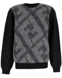 Fendi - Sweater With Jacquard Ff Motif - Lyst
