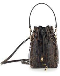 Fendi - 'Mon Tresor Mini' Handbag With Removable Shoulder Strap And Jaguar Print - Lyst