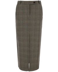 Pinko - Skirt With All-Over Stripe Motif And Patch On The Back - Lyst