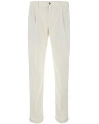 PT Torino - Chino Pants With Front Pleats And Logo Patch On The Ba - Lyst