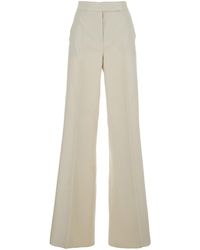 Max Mara - Max Mara High-Waisted Linen Trousers - Lyst