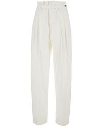 Bottega Veneta - Pants With Tapered Leg And Matching Waist Belt - Lyst