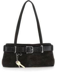 OSOI Shoulder Bag With Belt Detail And Pendant Keys in Black