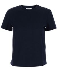 Max Mara Pure - 'Donata' Dark T-Shirt With Embroidered Logo On The B - Lyst