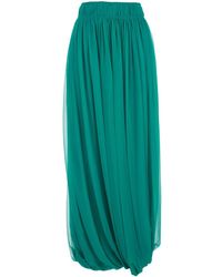 Alberta Ferretti - Gonna Lunga Plissettata Con Vita Elasticizzata - Lyst