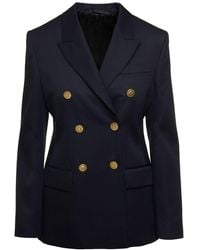 Givenchy - Double-Breasted Jacket With Branded Buttons - Lyst