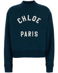 Chloé - Chloã Crewneck Sweatshirt With Logo Lettering Print - Lyst