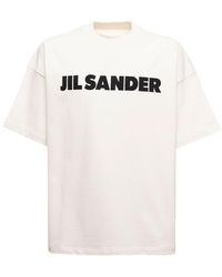 Jil Sander - Man 's Oversize Cotton T-shirt With Logo Print - Lyst