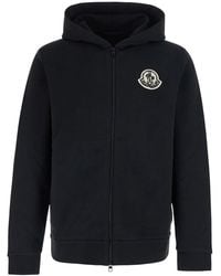 Moncler - Sweatshirt With Logo Patch On The Front - Lyst