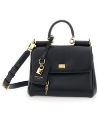 Dolce & Gabbana - 'My Sicily Small' Handbag With Padlock Detail And Adjustable And Removable Shoulder Strap - Lyst