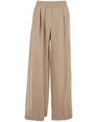 Brunello Cucinelli - Trousers With Elastic Waist And Welt Pockets - Lyst