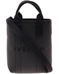Givenchy 'g-essentials' Shoulder Bag With Logo Print In Cotton Blend Man - Black