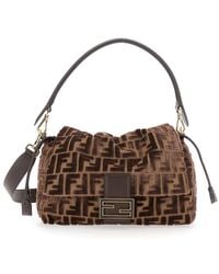 Fendi - Borsa A Spalla 'Mamma Baguette Media' Con Chiusura Ff Sul Fronte - Lyst
