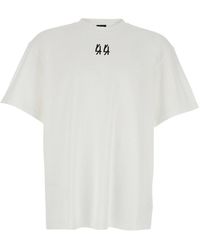44 Label Group - Crew Neck T-Shirt With Front Logo And Maxi Logo O - Lyst