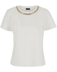 Le Plain - T-Shirt With Embroidered Details And Short Sleeves - Lyst