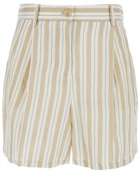 Semicouture - Shorts With Wide Leg And All-Over Stripe Motif - Lyst
