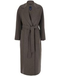 Max Mara - Peony Coat With Notched Revers And Long Sleeves - Lyst