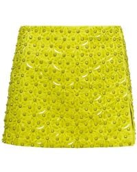 Des Phemmes - Mini Skirt With Crystal All Over - Lyst