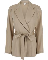 P.A.R.O.S.H. - Double-Breasted Jacket With Notched Revers And Front Belt - Lyst