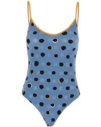 Fendi - Costume Intero Reversibile Con Spalline Sottili E Motivo A Pois - Lyst