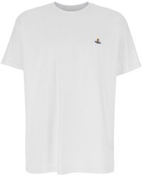 Vivienne Westwood - Crew Neck T-Shirt With Orb Logo Detail On Front - Lyst