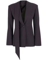 The Attico - Single-Breasted Jacket With Shawl Lapels And Ribbon On The Front - Lyst