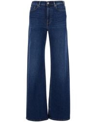 AG Jeans - Jeans With Logo Patch On The Back And Wide Leg - Lyst