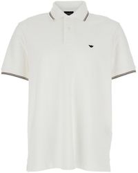 Emporio Armani - Polo Shirt Two-Tone Collar Cotton - Lyst
