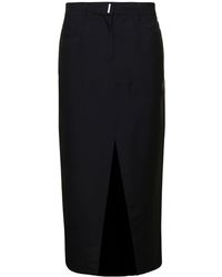Givenchy - Gonna in lana e mohair con fessura - Lyst