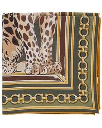 Ferragamo - Printed Silk Scarf - Lyst