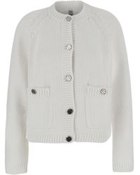 TOTEME - Cotton Crew Neck Cardigan Tops - Lyst