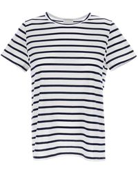 Allude - Striped Crewneck T-Shirt - Lyst